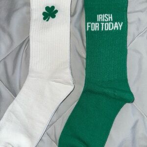 Irish for Today St Patties Socks - Green and White
